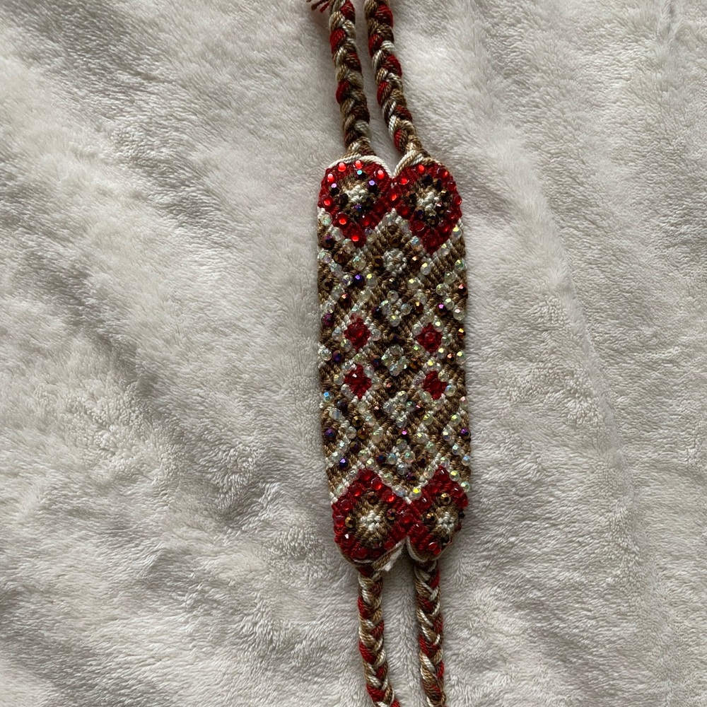 Handmade single thread bracelet with crystals - Picture 4 of 4